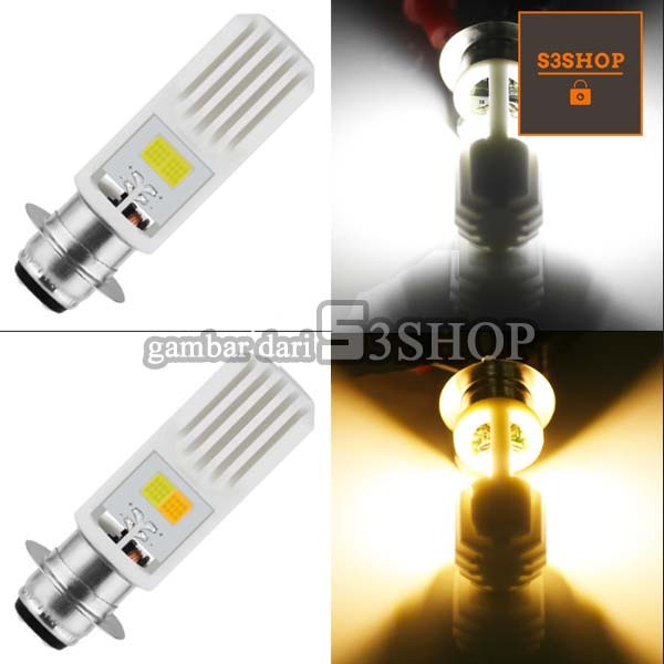 Lampu LED Motor socket H6 2 Warna Warm White Yellow Terang Jauh Pendek