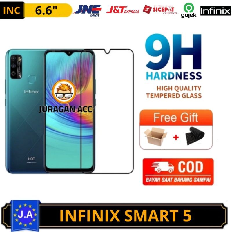 PREMIUM Tempered Glass Full Layar Screen Infinix Smart 5 - Tg Anti Gores Layar Kaca Infinix Smart 5