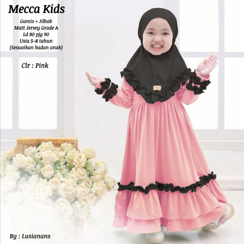Gamis Syari Kids // Mecca Kids by Lusianans (Usia 5 - 8 tahun)
