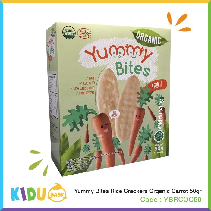 Yummy Bites Rice Crackers Organic Snack Bayi Cemilan Anak Sehat Kidu Baby