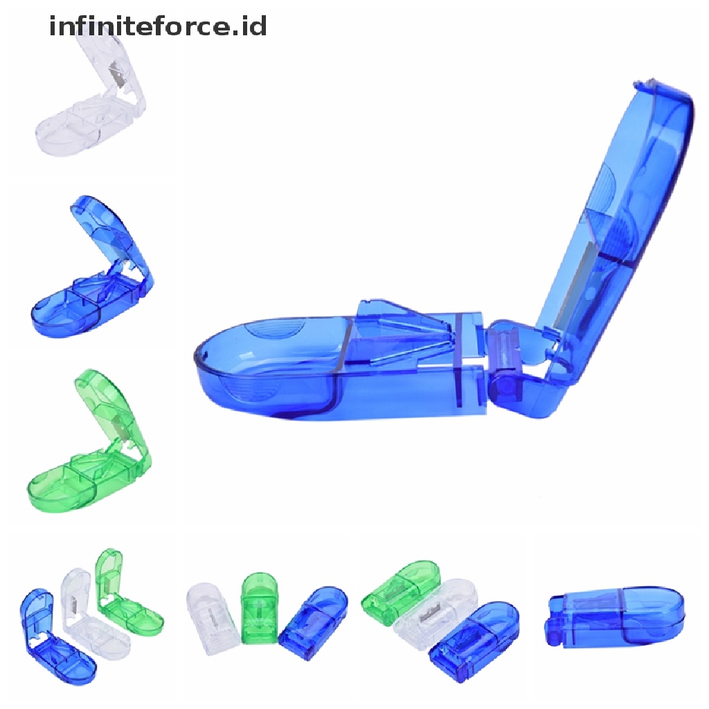 (Infiniteforce.Id) Kotak Organizer Obat Pil / Tablet Dengan Pemotong