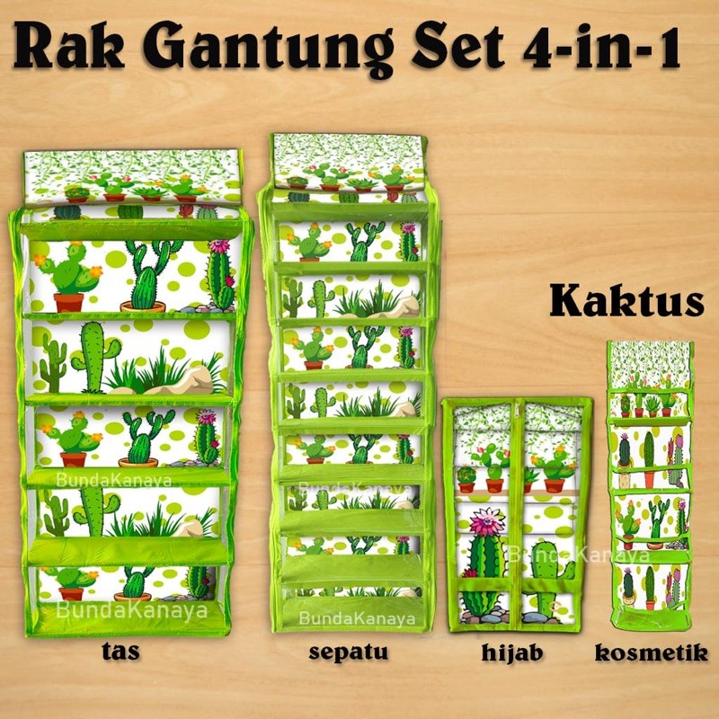 Rak Gantung Set 4in1 Tas+Sepatu+Hijab+Kosmetik