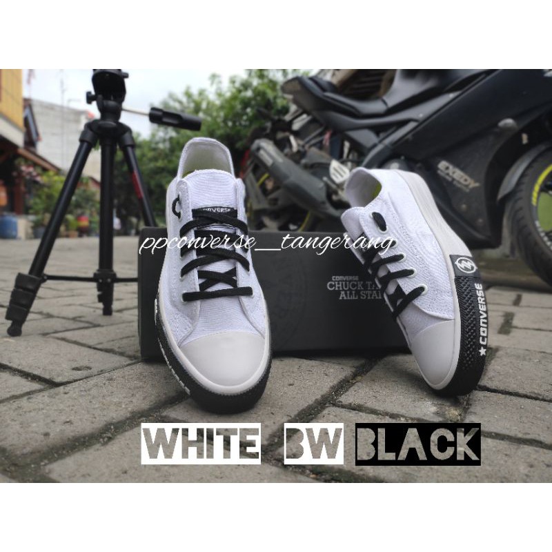 Converse Chuck Taylor New Release Undefeated Low Pendek Putih ox Black