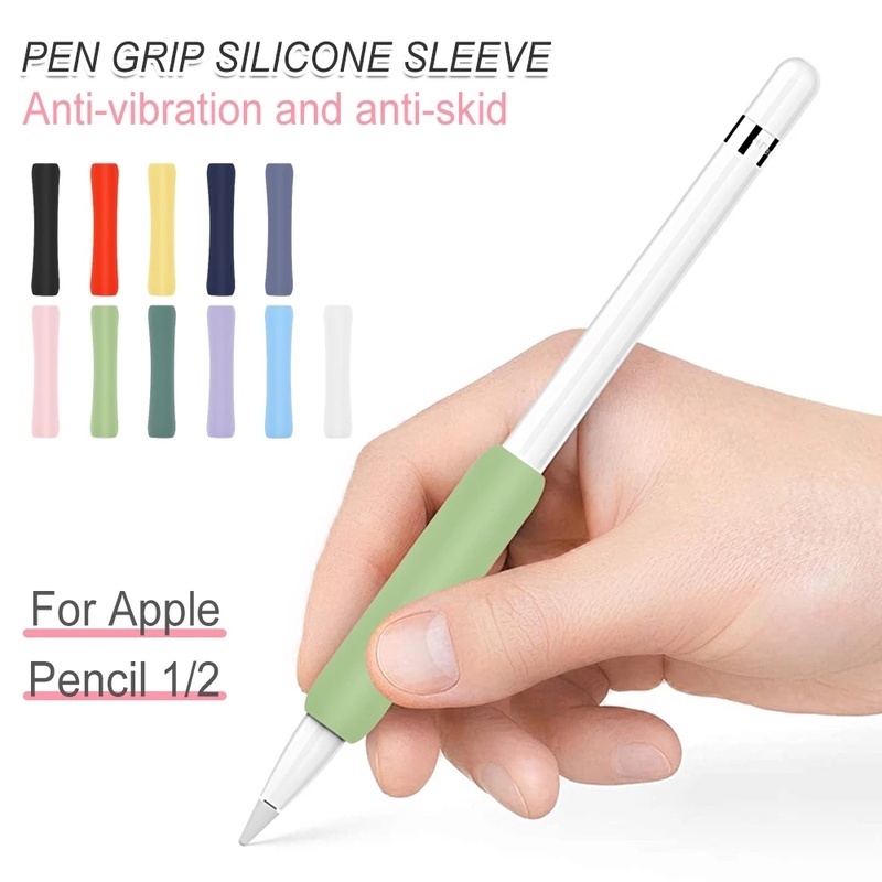 Cover Pelindung Apple Pencil 1 / 2nd Bahan Silikon Warna Polos