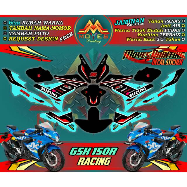 Decal GSX 150R sticker motor GSX 150R sticker motor suzuki GSX Fulbody motip Keren