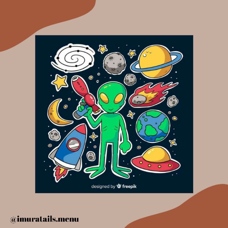 45pcs Sticker Tumblr Space