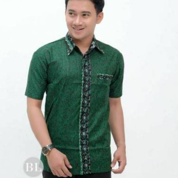 Bagus Dipakai.. Couple ayah dan Anak Batik Mega Mendung Hijau Botol