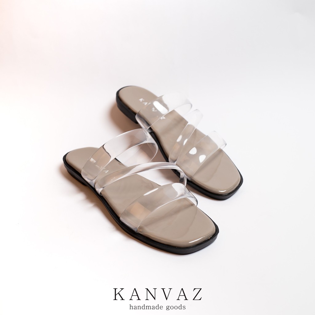 DIVA | SANDAL TEPLEK JELLY TRANSPARAN - SENDAL WANITA / Sandal Slop Cewek Murah-GREY