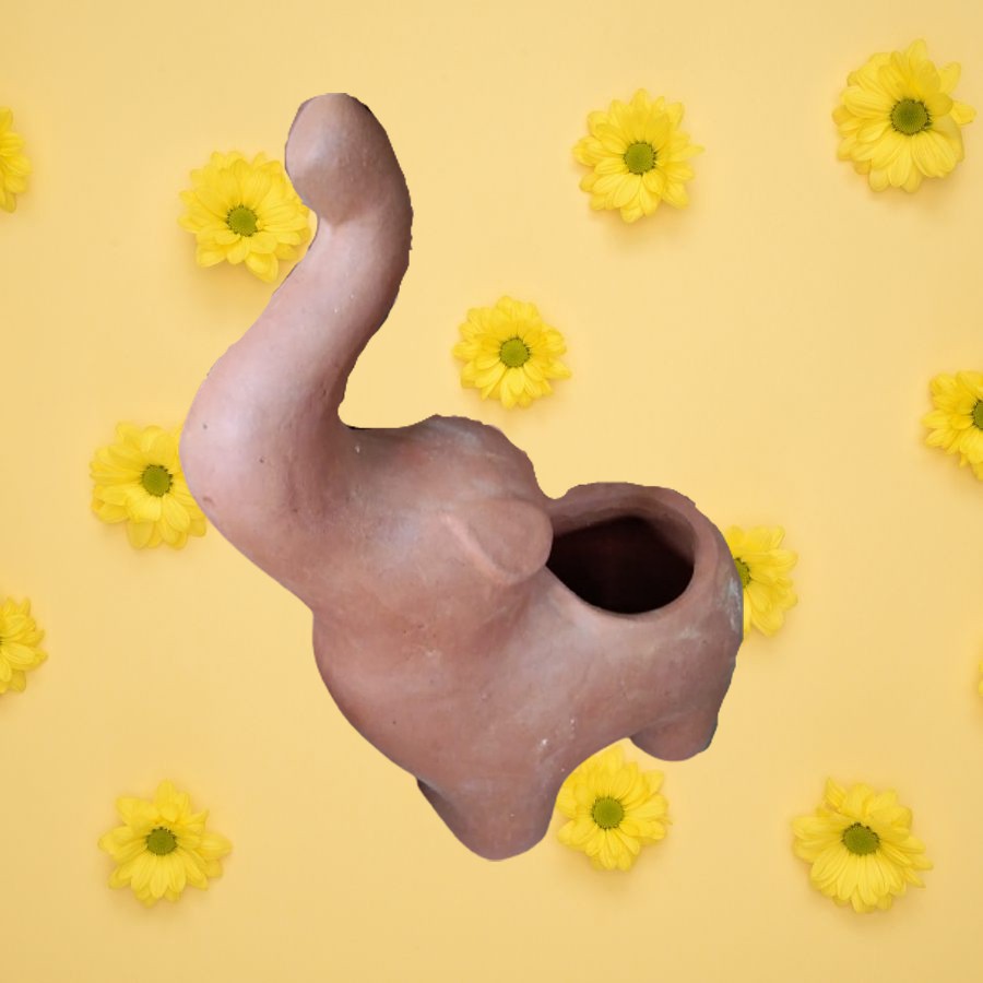 POT TANAMAN HIAS KAKTUS SUKULEN BENTUK HEWAN ANIMAL TERRACOTTA GERABAH HIASAN DINDING GAJAH JERAPAH