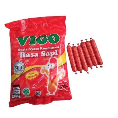 Asli Sosis Vigo sosis Ayam Kombinasi Rasa Sapi  1 pack isi 50 pcs bonus 1 pcs praktis tinggal Makan