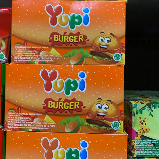 Yupi burger MAXI KEMASAN BARU 1 box isi 12 pcs