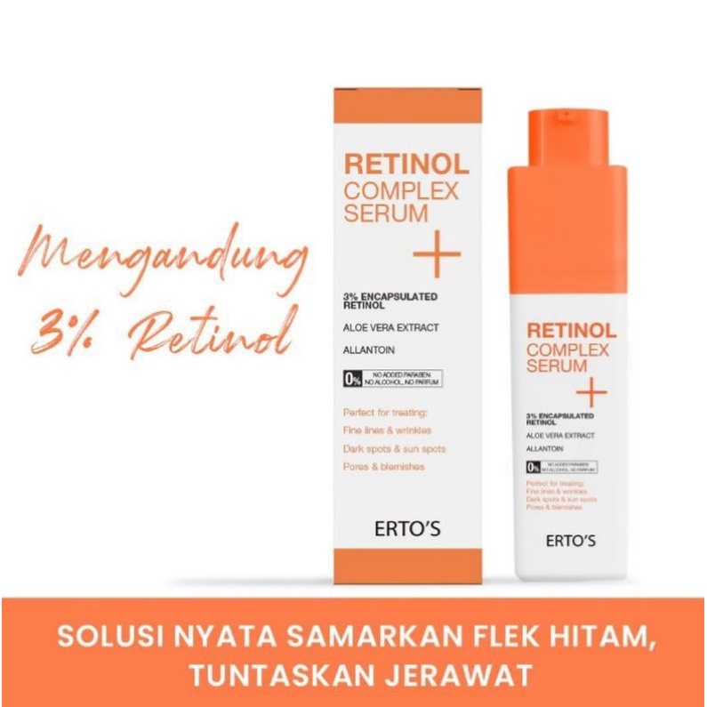 [COD] ERTO'S Retinol Complex Serum Perawatan Wajah Menghilangkan Garis Halus Kerutan Noda Hitam - BPOM 20 ML