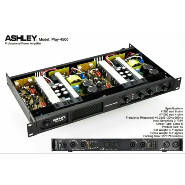 POWER AMPLI ASHLEY PLAY4500 POWER 4 CHANNEL ASHLEY PLAY 4500