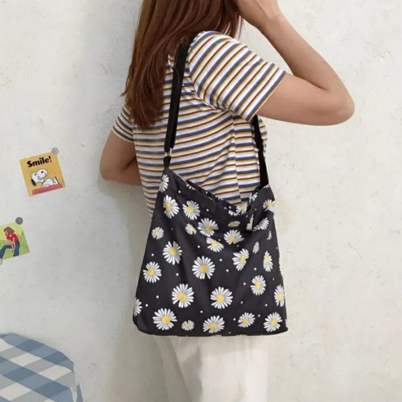 Dem_sare / DS1091 - SUNNY TAS SELEMPANG KANVAS WANITA sling bag kanvas motif.bunga tas slempang.