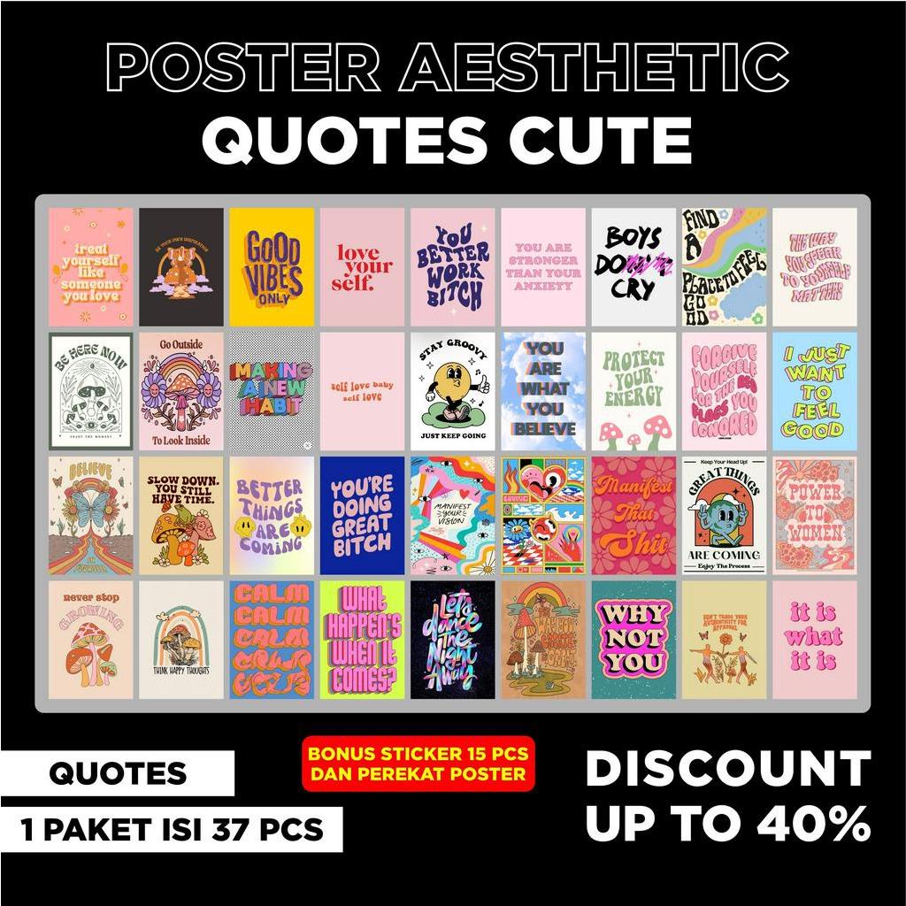 [37PCS] Poster Quotes Cute