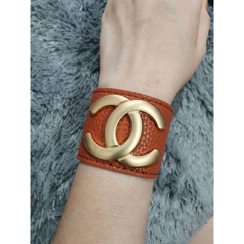 Gelang tangan kulit import /gelang ch branded bahan kulit  5150