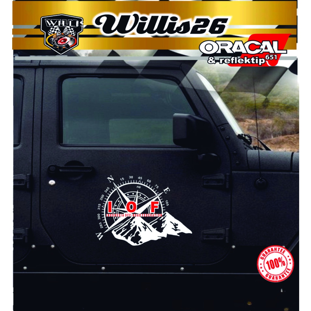 STIKER MOBIL CUTTING STIKER IOF KOMPAS GUNUNG