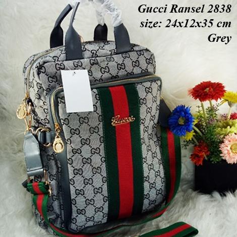Bag Canvas - Tas Wanita Ransel Selempang Gucci Unik Canvas Cream Hitam Grey Red