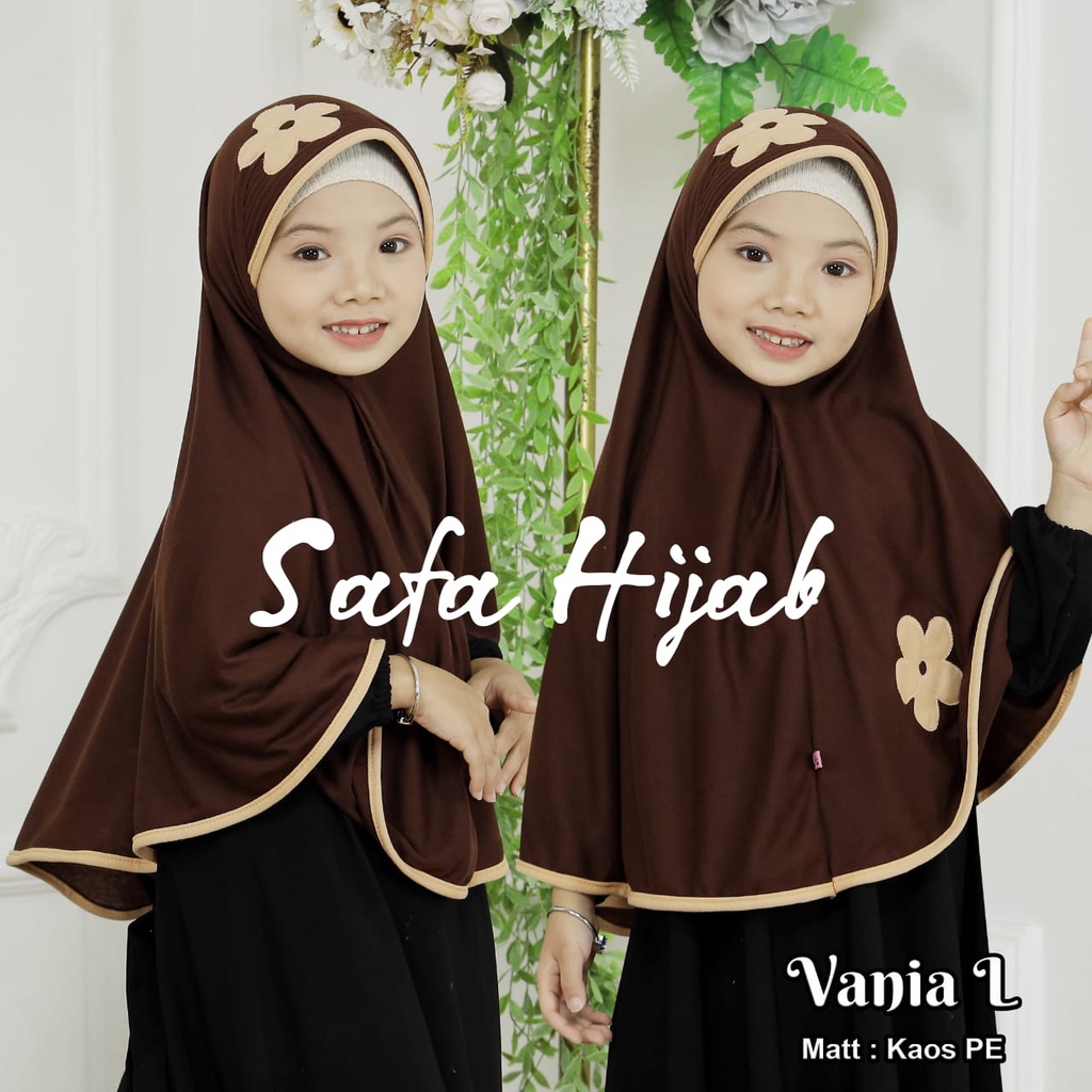 Jilbab Anak Instan  SD Bunga Ceplok Size M Kerudung Sekolah Anak SAFA Hijab