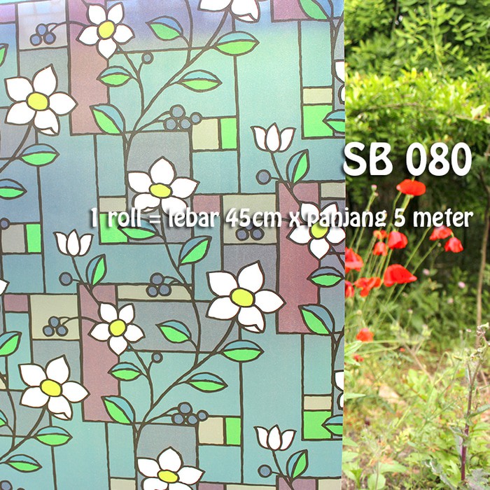 GD STIKER KACA UK 45CM X 5 METER SB 080 WALLSTIKER WALL STICKER STIKER SETIKER STICKER  KACA SUNBLAST KACA JENDELA WINDOW WINDDOW MOTIF BUNGA STIKER DEKORATIF KACA UK 45CM X 5 METER