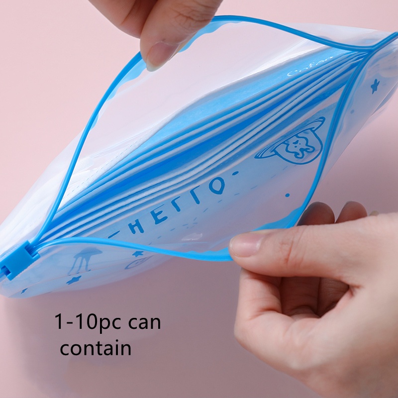 Portable Face Mask Storage Sealed Packing Dust-proof Vacuum Zipper Packing Bag