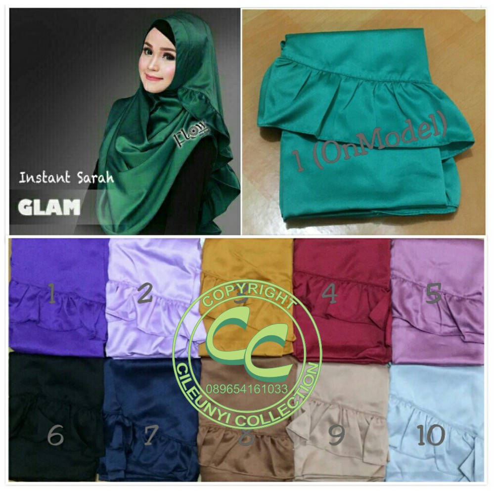 Promo Hijab Instant Sarah Glam Jilbab Satin Velvet Shopee Indonesia