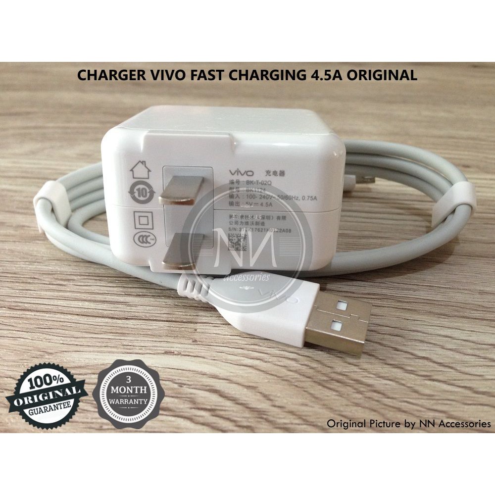 CHARGER VIVO FAST CHARGING 5V 4.5A VIVO X23 X21 X20 PLUS UD NEX A NEX S ORIGINAL