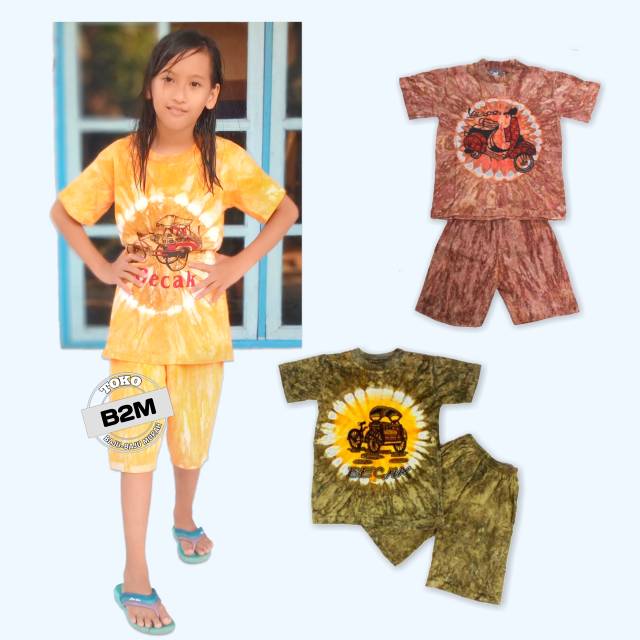 Setelan Kaos Anak Usia 1,2,3,4,5,6,7,8,9 Tahun Grosir Batik Setelan Kaos Jogja / Baju Wayang Anak