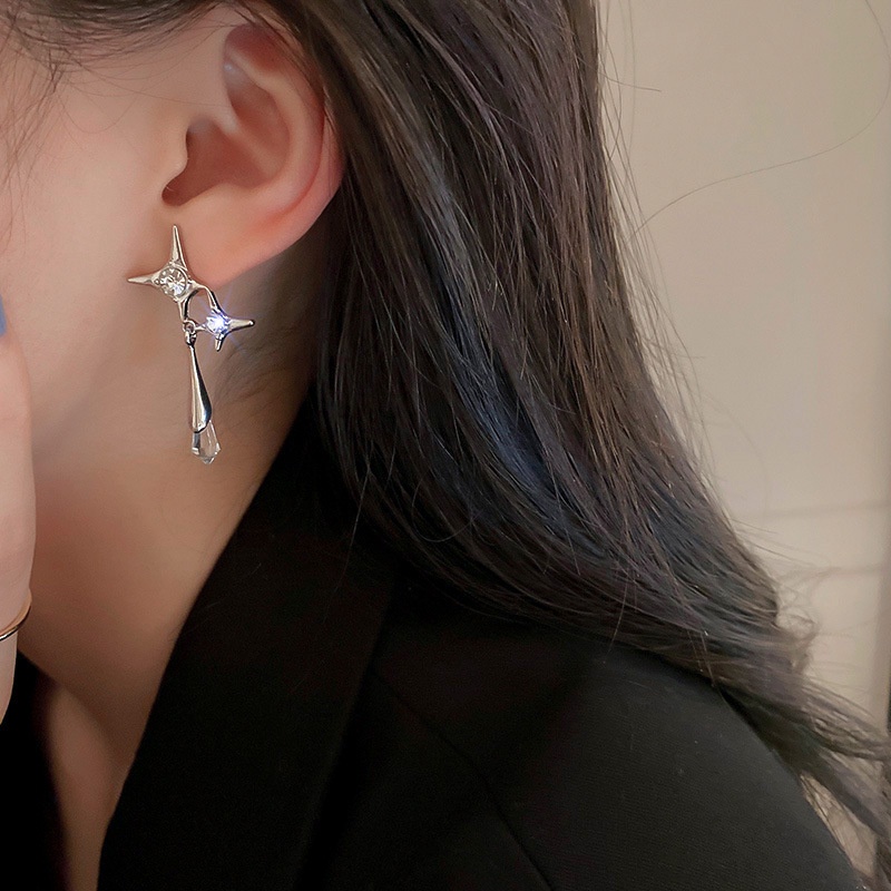 Anting Tusuk Gantung Desain Bintangsalib Gaya Trendyhip Hopsimple Untuk Wanita