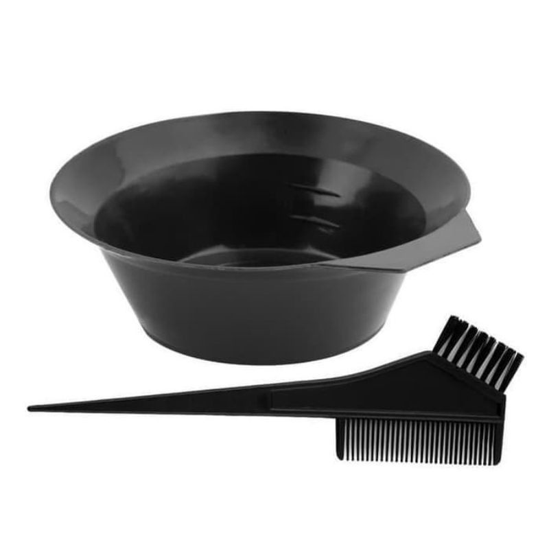 SISIR MANGKOK SEMIR RAMBUT SET TEBAL KUAS CAT RAMBUT HITAM