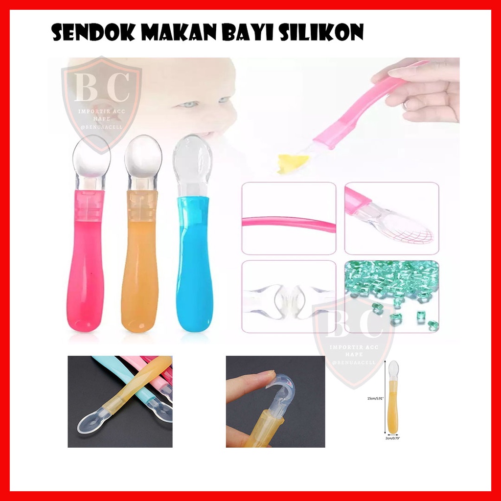 SENDOK MAKAN BAYI SILIKON / SPOONS BABY SILICONE FOOD GRADE