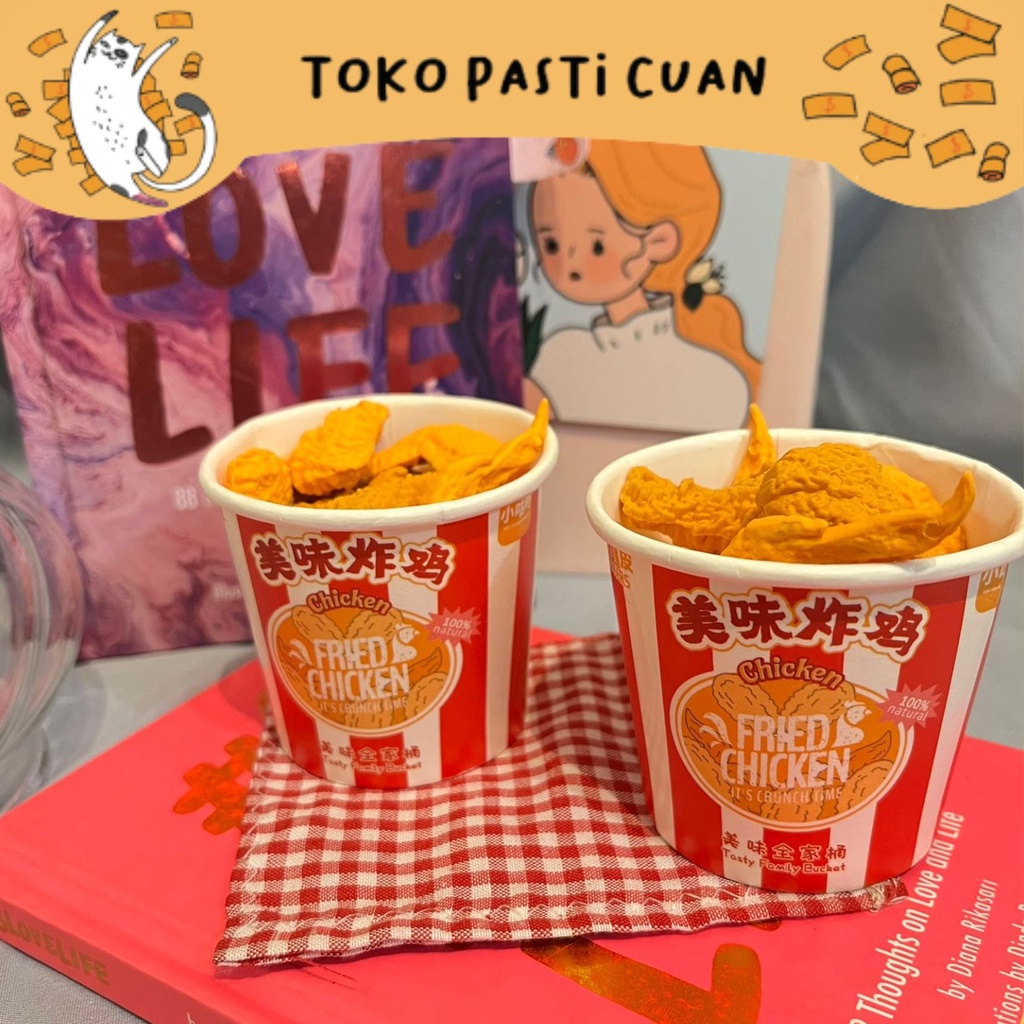

penghapus karet hapusan pensil bentuk bucket ayam goreng bisa dihapus import lucu ATK kebutahan sekolah anak lcu mut imut murah termurah import