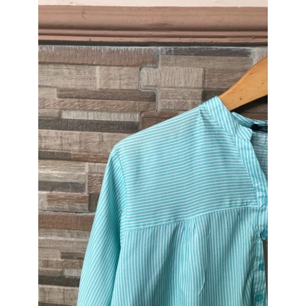 Motif 003 Salur - Blouse Rayon Salur - Mustard - Biru Muda - Navy - Pink - Fathin Basic - Tanahabang-Biru Muda