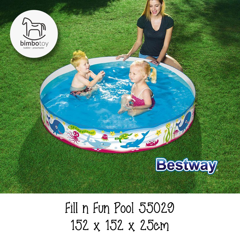 Bimbozone - Kolam renang Berenang anak mandi bola bayi swimming Bestway Fill 'n Fun Pool 55028 55029