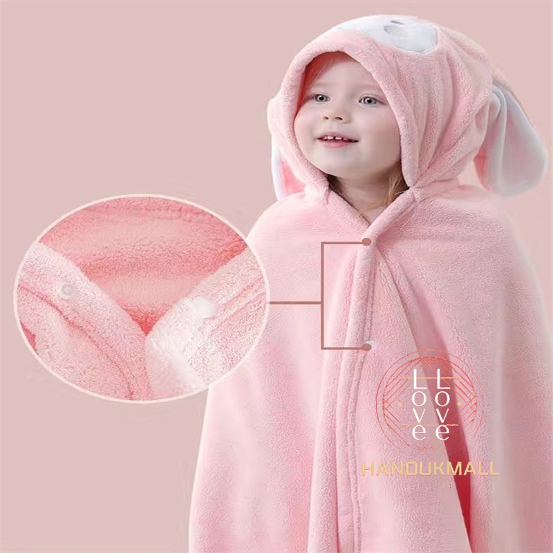 Selimut Topi Selimut Bayi Double Fleece Selimut Hoodie Bulu Bayi 3D Ponco