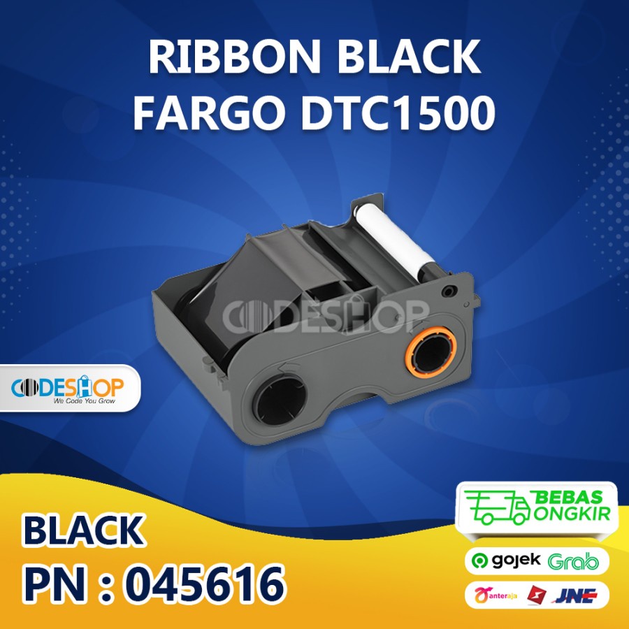 Ribbon FARGO DTC1500 BLACK Tinta Printer ID Card DTC-1500 (PN:045616)