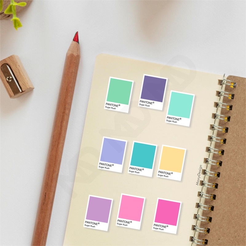 

Pantone Swatch Color Sticker tumblr dekorasi jurnal scrapbook journal aesthetic