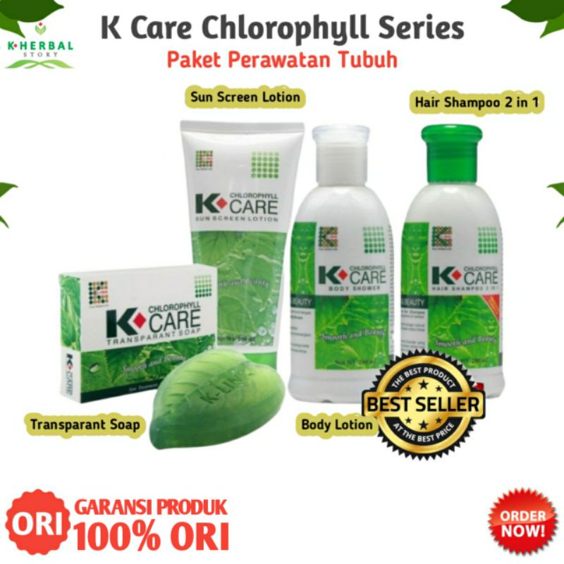New K Care Chlorophyll Series Hair Shampoo Body Shower Lotion Sunscreen Sabun Transparan Original
