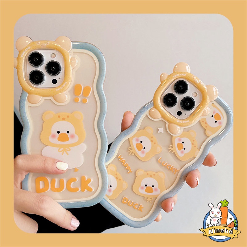 Soft Case Bumper Pelindung Desain Kartun Bebek Monster Kecil Tahan Banting Untuk iPhone 14 13 12 11 Pro Max X Xr Xs Max 7 8 6 6s Plus SE 2020