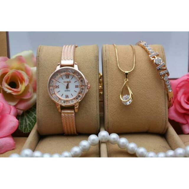 jam tangan paket murah / jam tangan paket set 3in1 / diskon / promo / hadiah istri / kado ultah