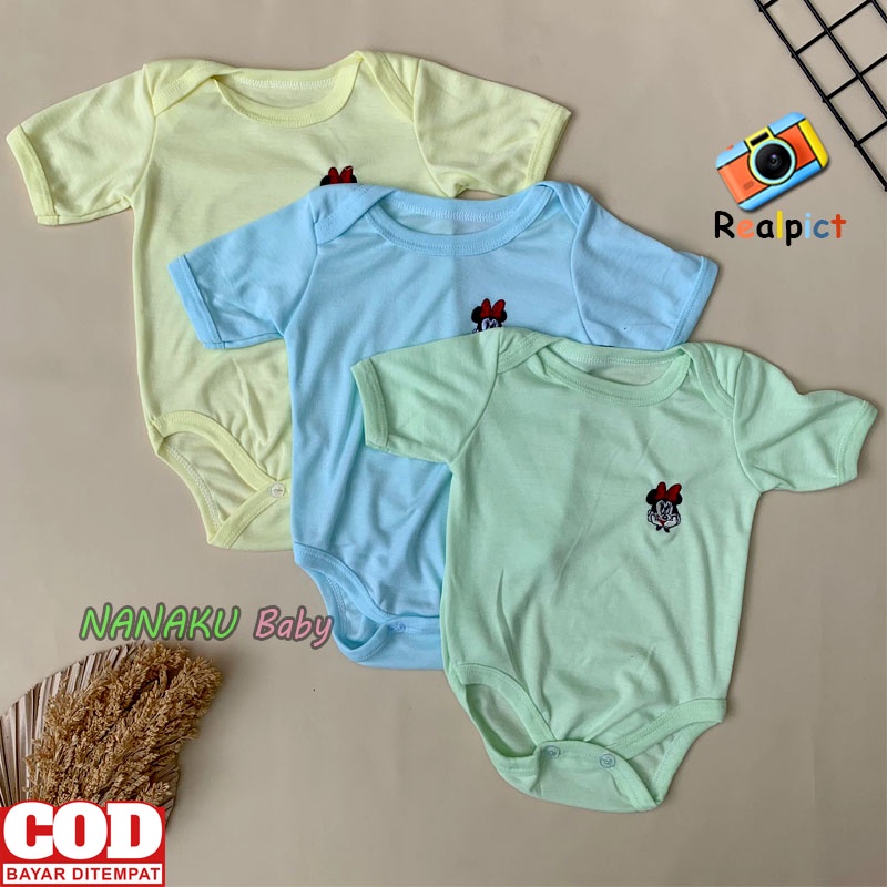 3 PCS Baju Bayi Jumper Bayi Baru Lahir Serian Hijau Usia 0-3 Bulan - Ana Baby