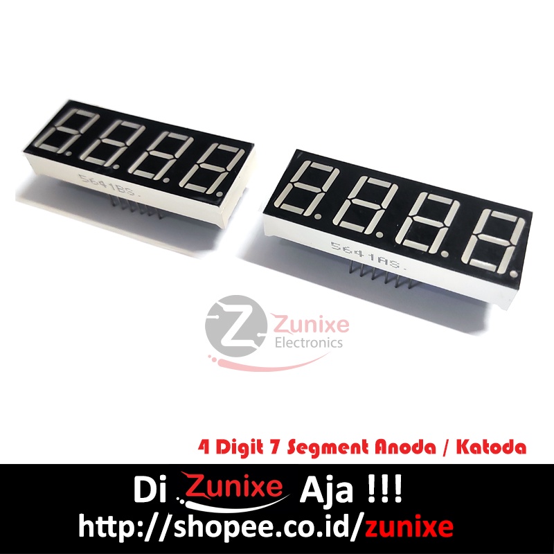 4 Digit bit 7 Segment Display 0,56&quot; 0.56&quot; Common Anoda Cathode Red LED Merah