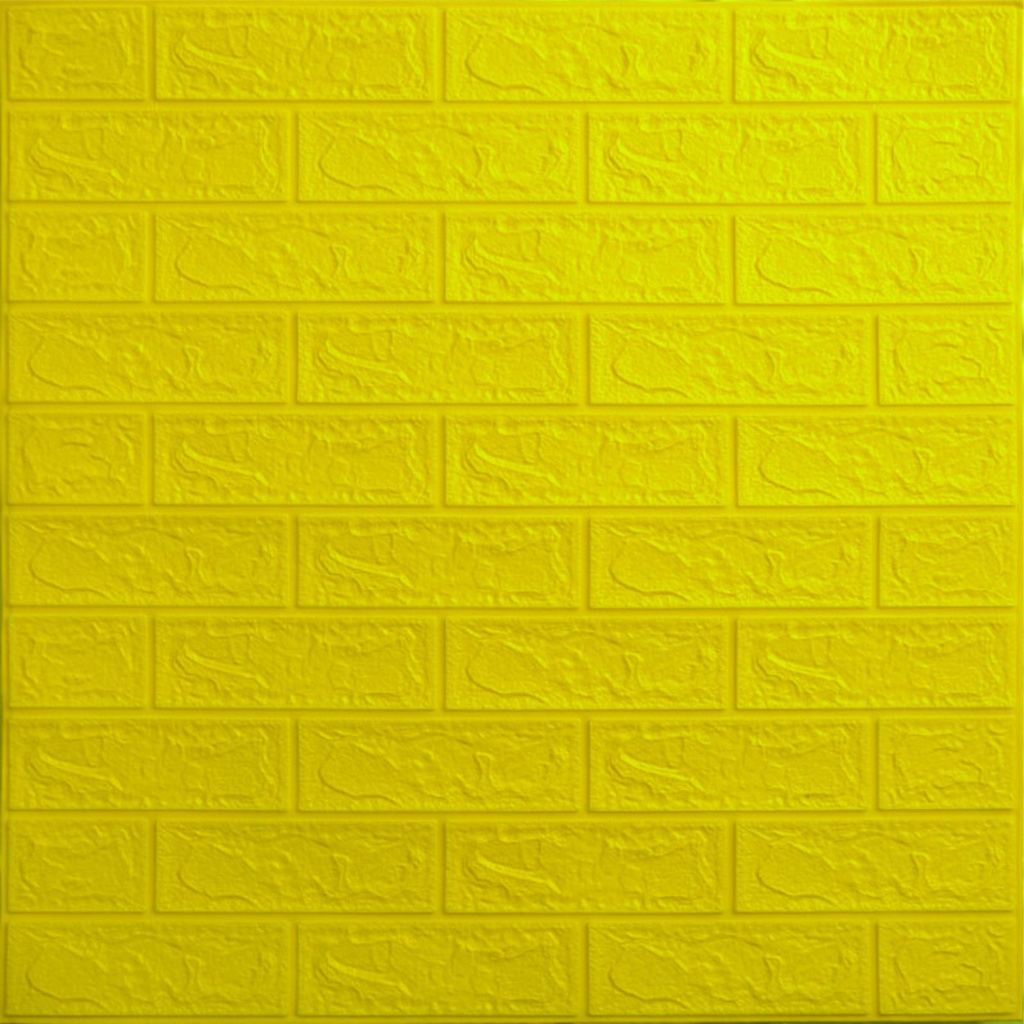 [COD] Wallpaper Foam Dinding Stiker Wallfoam 3D Sticker Dekorasi Kamar Rumah Murah [Seri A] Bata / Wallpaper Timbul Anti Air high quality/ premium-kuning