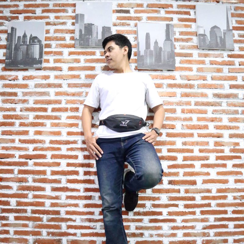 Tas perut Ferar anti air pria wanita || Tas selempang mini || tas pinggang