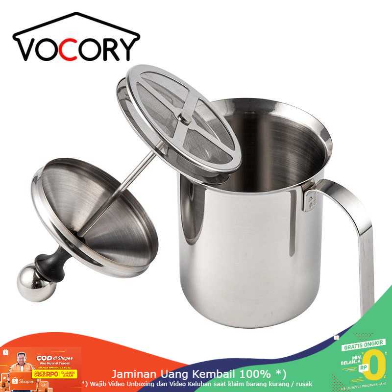 (BISA COD) RVOSTR VOCORY Gelas Kopi Espresso Latte Art Milk Frother Double Mesh 800ml