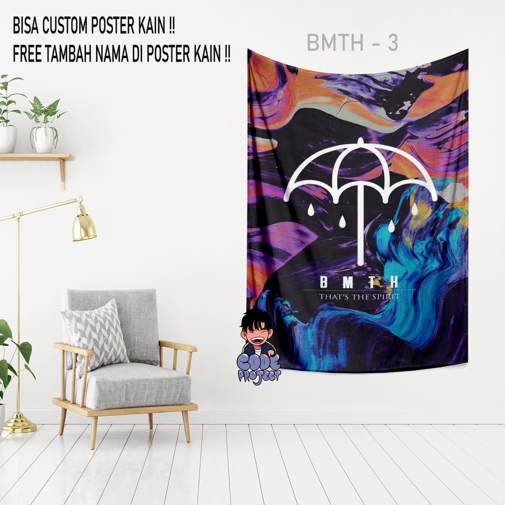 POSTER KAIN BMTH - hiasan dinding band - hiasan kamar bring me the horizon - bring me the horizon - 