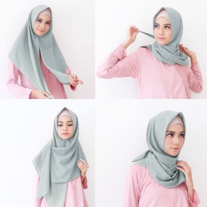Jilbab segiempat instan bahan diamond
