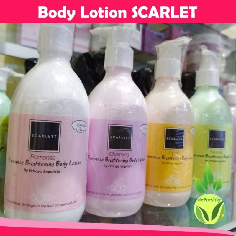 ❤ defreshly ❤ Scarlett Brightening Whitening Body Lotion / handbody scarlet - Romansa, JOLLY, Charming, Freshy, Fantasia