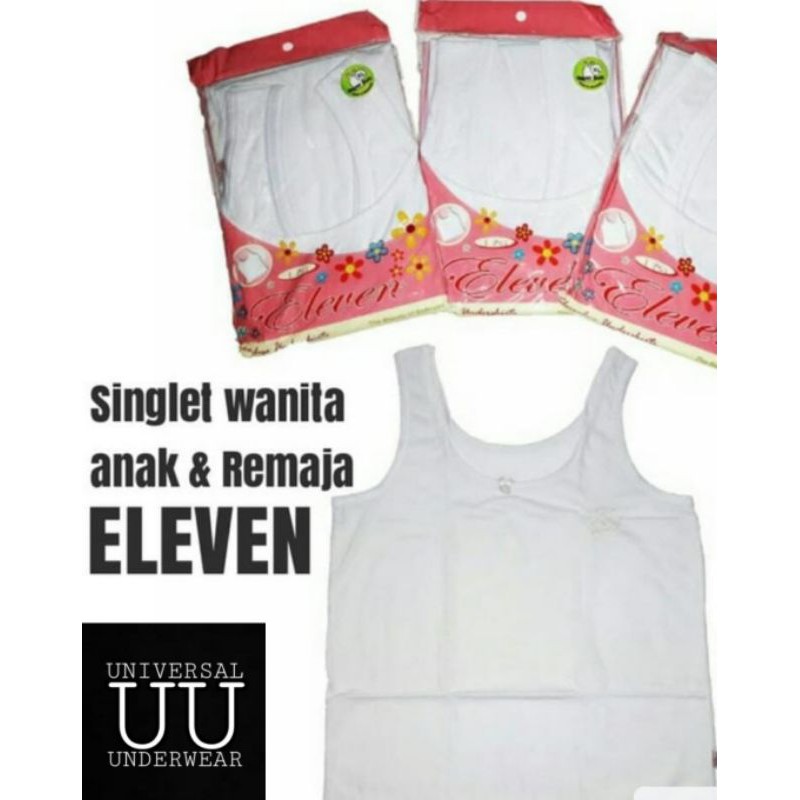 Pakaian Singlet Baju Mangset Dalaman Anak Perempuan Remaja Eleven Girls 3 Pcs By Universal Underwear