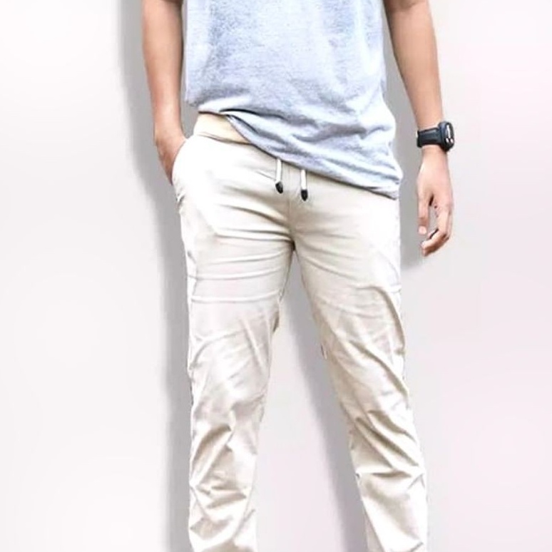 Celana Chino Panjang Pria Model Pinggang Rip Size 27 - 38